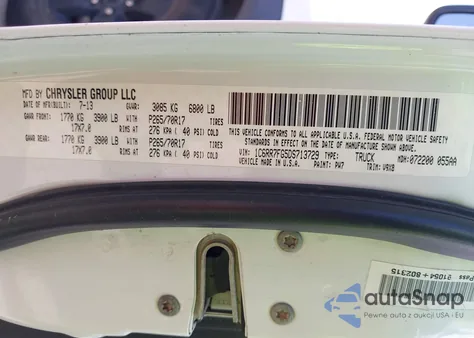 2013 Ram 1500 Tradesman from USA, damaged, VIN 1C6RR7FG5DS713729